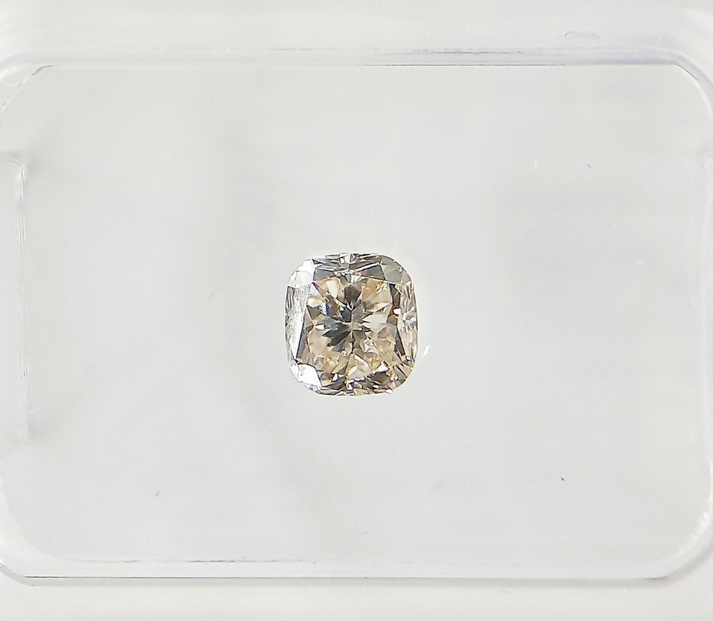 Zonder Minimumprijs - 1 pcs Diamant  (Natuurlijk)  - 0.45 ct - Cushion - M - VS2 - Antwerp Laboratory for Gemstone Testing (ALGT) - Vaag bruin #1.1