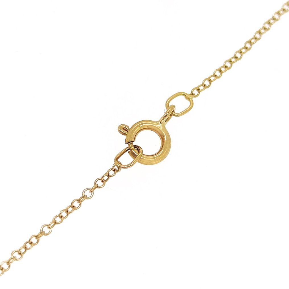 Halsband med hänge - 18 kt Gult guld -  0.11ct. tw. Diamant #2.1