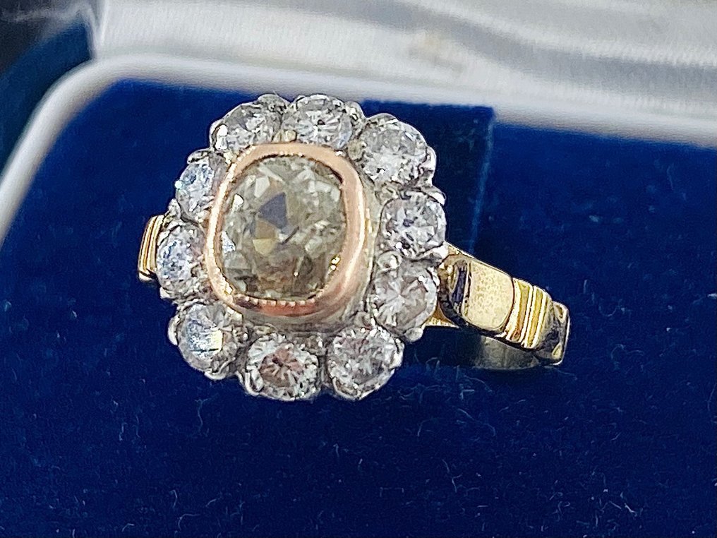 No Reserve Price - Ring - 18 kt. Yellow gold Diamond  (Natural) #2.1