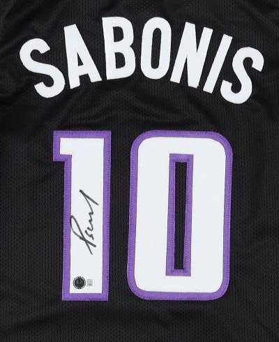 NBA - Domantas Sabonis - Autograph - Schwarzes individuelles Basketballtrikot  #1.2