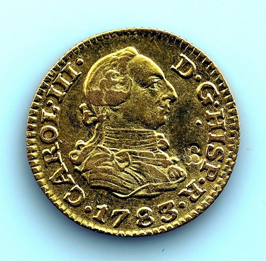 Spania. Carlos III (1759-1788). 1/2 Escudo - 1783 JD - Madrid. Brillo original #1.1