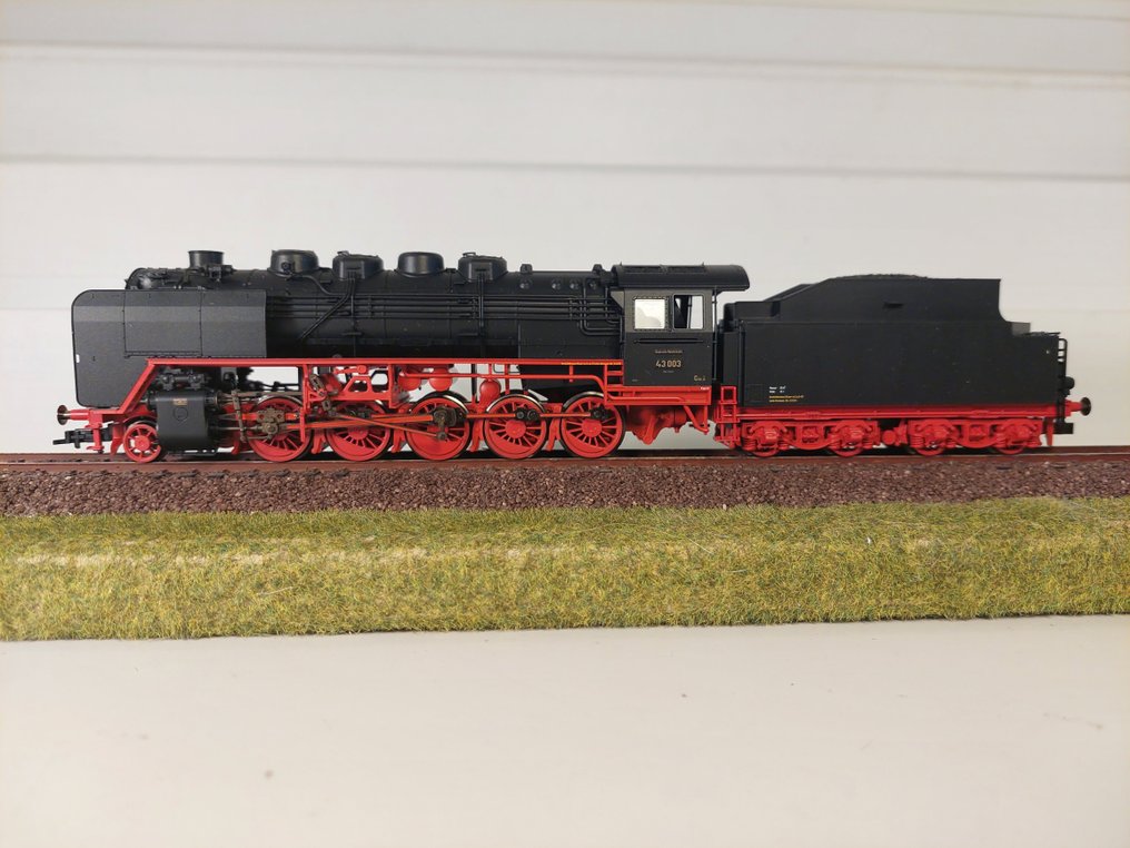 Fleischmann H0 - 414371 - Locomotora de vapor con ténder (1) - BR 43 003, con decodificador de sonido DCC - DRG #2.2