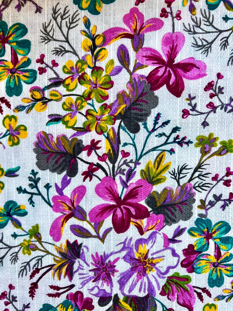 Grande pezzo di tessuto con stampa di fiori di campo per decorazione o abbigliamento. 3,00 x 2,80 - Tessuto  - 300 cm - 280 cm #1.2