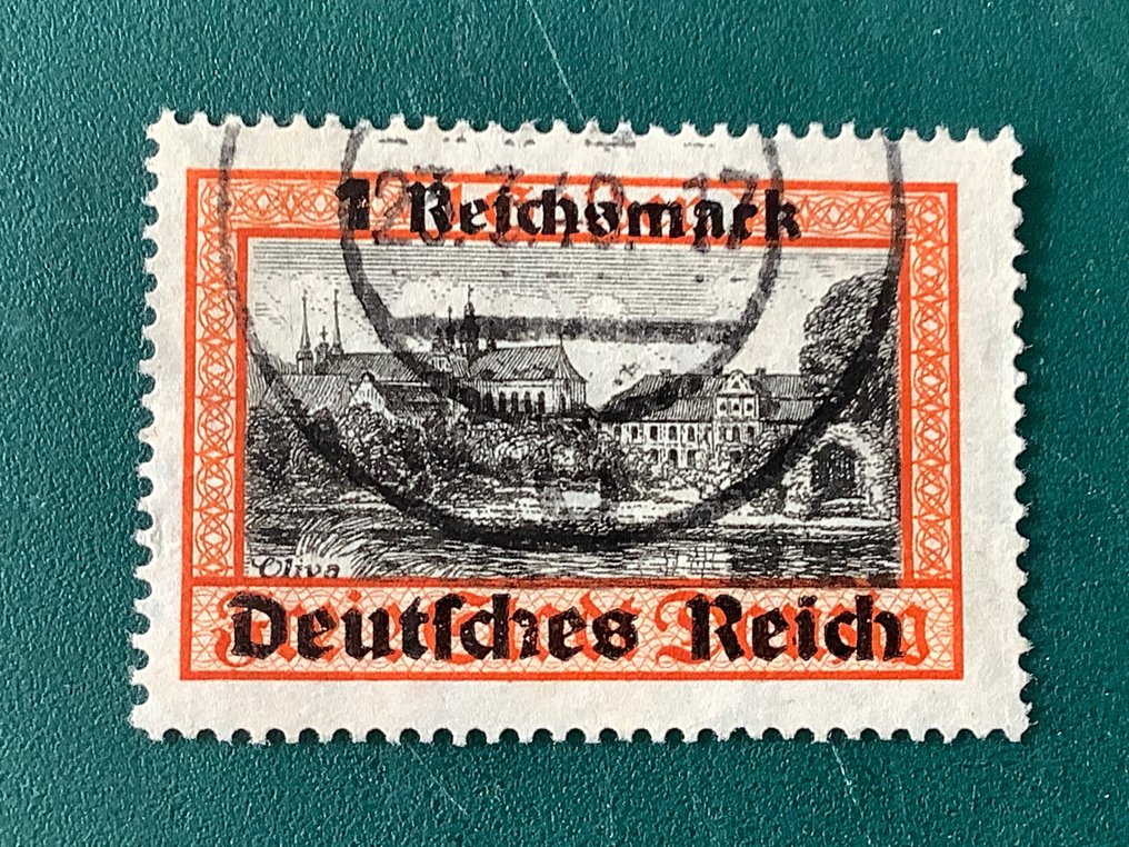 德意志帝國 1939 - 1 個帶有上行浮水印的標記 - 僅批准 Schlegel BPP 少數已知示例 - Michel 728Y #1.1