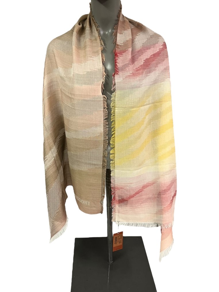 Missoni - Damen Kaschmir Seiden-Schal, Mehrfarbig, Doppel-Muster, Einheitsgröße, 70x180, Design, Made in Italy - 披巾 #1.1