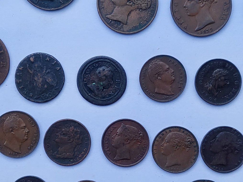 大不列顛. A Spectacular Collection of 64x British Copper Coins, includes many high grade and scarce coins! #2.1
