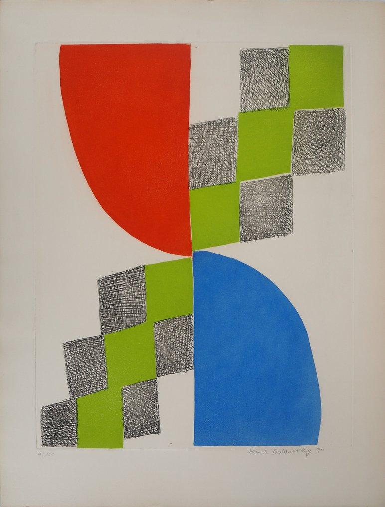 Sonia Delaunay (1885-1979) - Composition en rouge et bleu #1.1