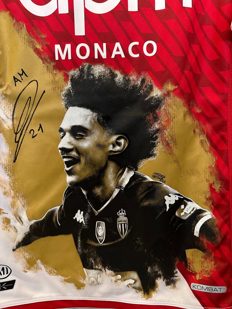 AS Monaco - 2024 - Μοναδική φανέλα με την υπογραφή του Magnes Akliouche  #2.1