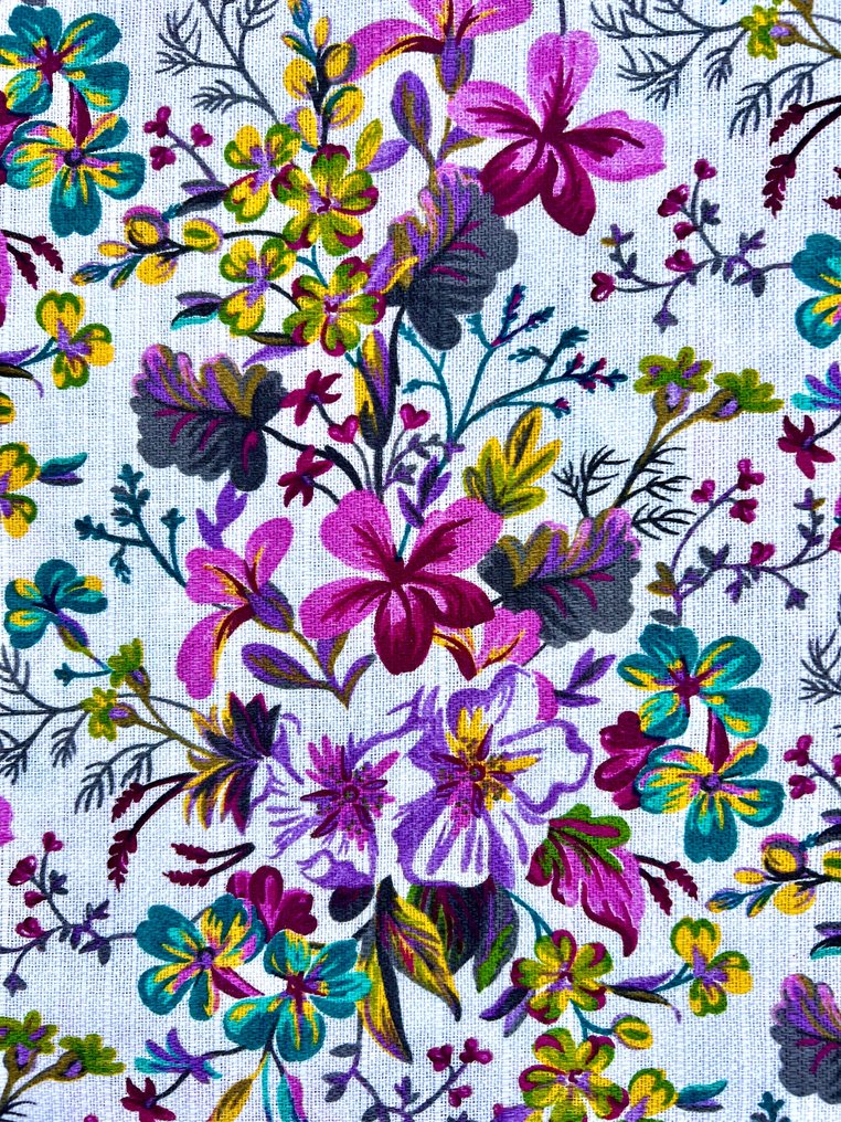 Grande pezzo di tessuto con stampa di fiori di campo per decorazione o abbigliamento. 3,00 x 2,80 - Tessuto  - 300 cm - 280 cm #2.1