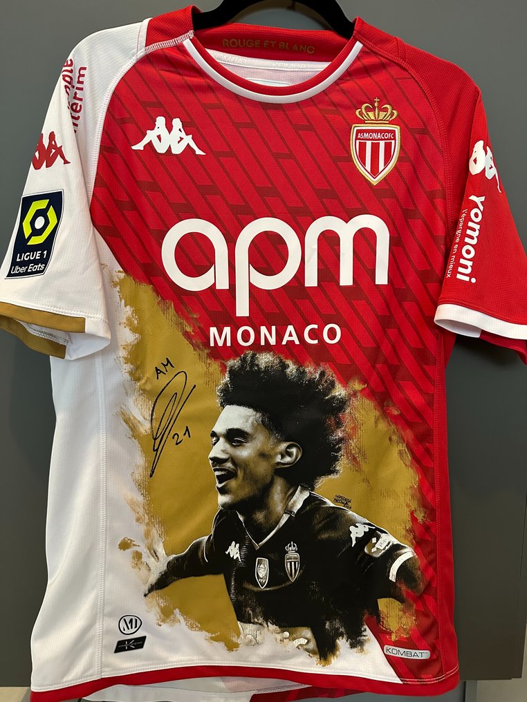 AS Monaco - 2024 - Wyjątkowa koszulka z podpisem Magnes Akliouche  #1.1