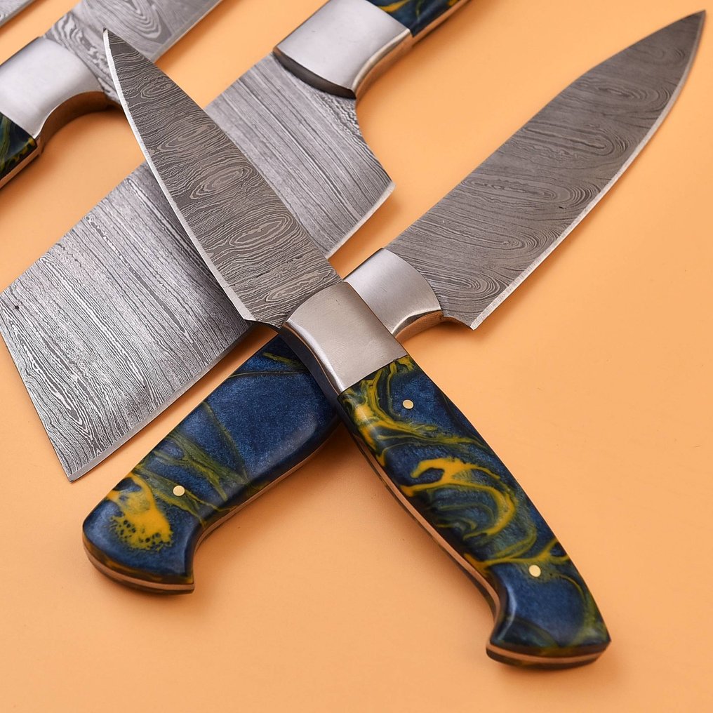 Kitchen knife - Chef's knife - Damascus steel ,Resin - North America #1.2