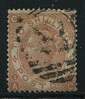 Iso-Britannia 1880 - 2 shillinkiä RUSKEA - Stanley Gibbons nr 121 #1.1