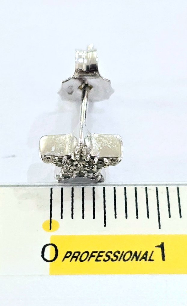 Earrings - 18 kt. White gold -  0.45ct. tw. Diamond  (Natural coloured) #2.2