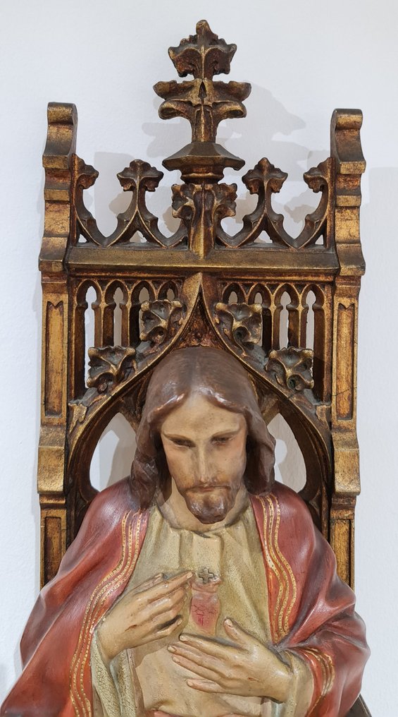Icon - Sacred Heart Enthroned - Wood, polychrome stucco - Esteva i Cia, J. Llimona #2.1