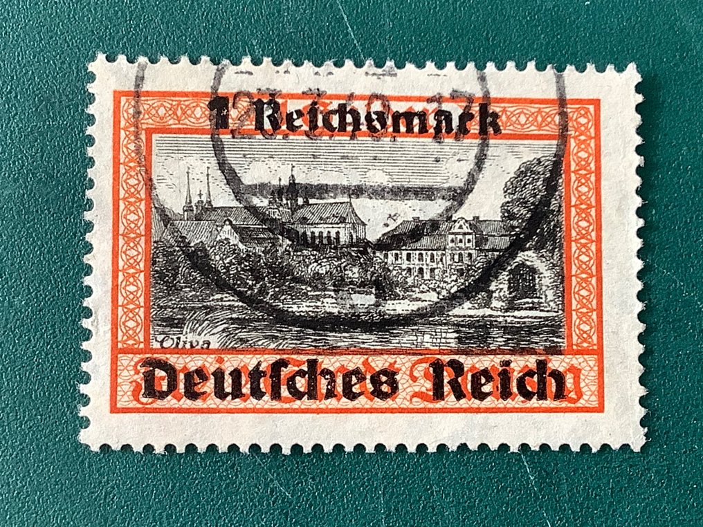 德意志帝國 1939 - 1 個帶有上行浮水印的標記 - 僅批准 Schlegel BPP 少數已知示例 - Michel 728Y #2.1