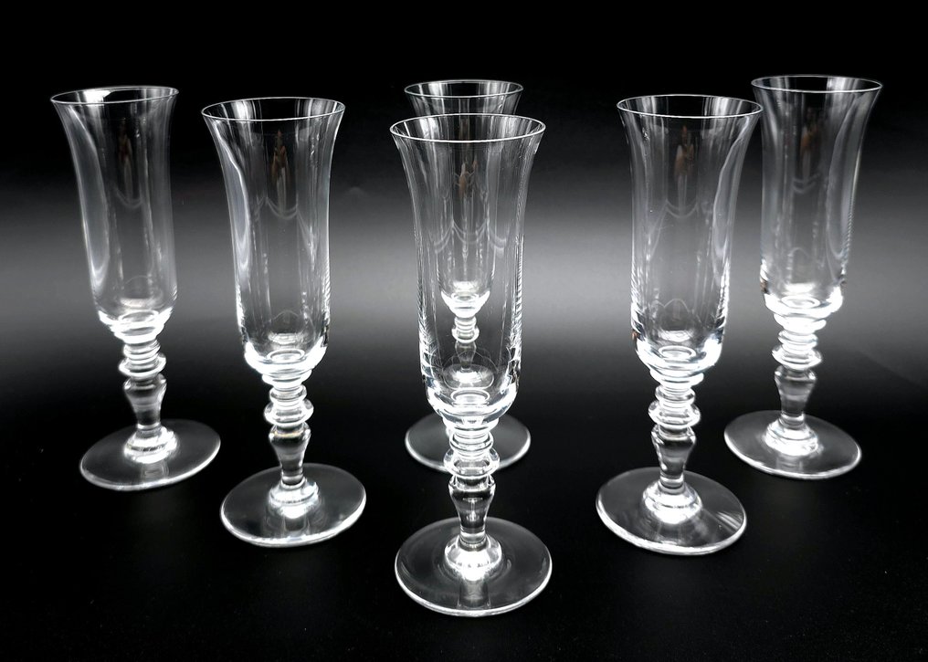 Baccarat - Drinkservies (6) - PROVENTIE - Kristal - fluit glazen #3.2