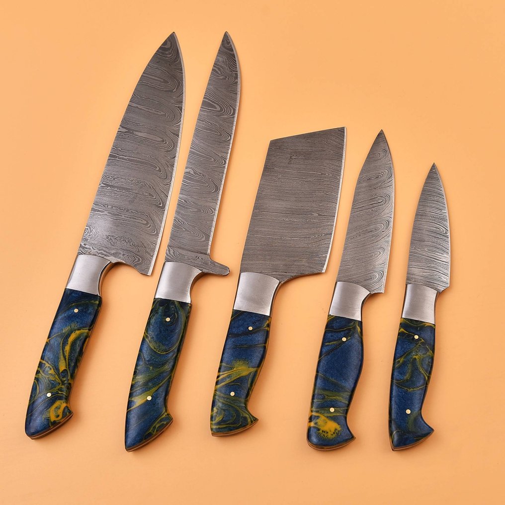 Μαχαίρι κουζίνας - Chef's knife - Χάλυβας Δαμασκού, Ρητίνη - Βόρεια Αμερική #1.1