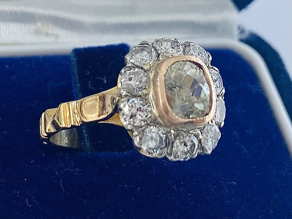 No Reserve Price - Ring - 18 kt. Yellow gold Diamond  (Natural) #2.2