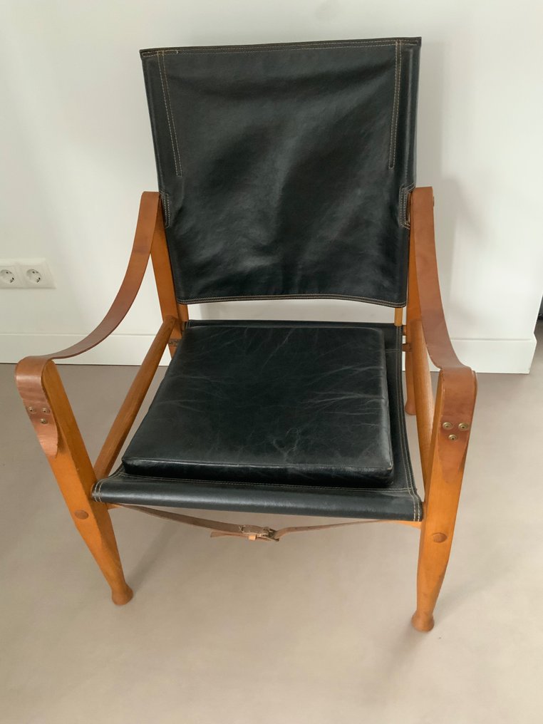 Rud Rasmussen - Kaare Klint - Πολυθρόνα - Μοντέλο 4700, "Safari chair" - Δέρμα, Ξύλο - Extra μαξιλάρι καθίσματος 44x44cm #1.2