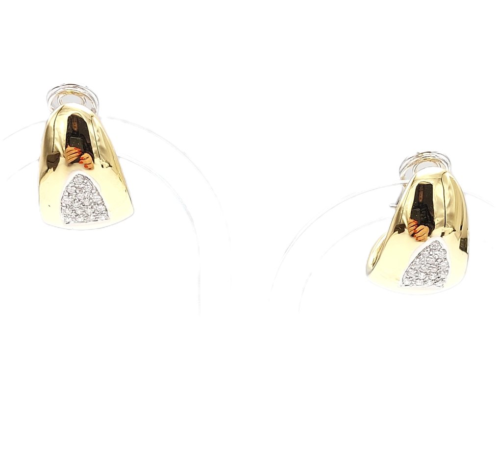 Boucles d'oreilles - 18 carats Or blanc, Or jaune -  0.64ct. tw. Diamant #1.1