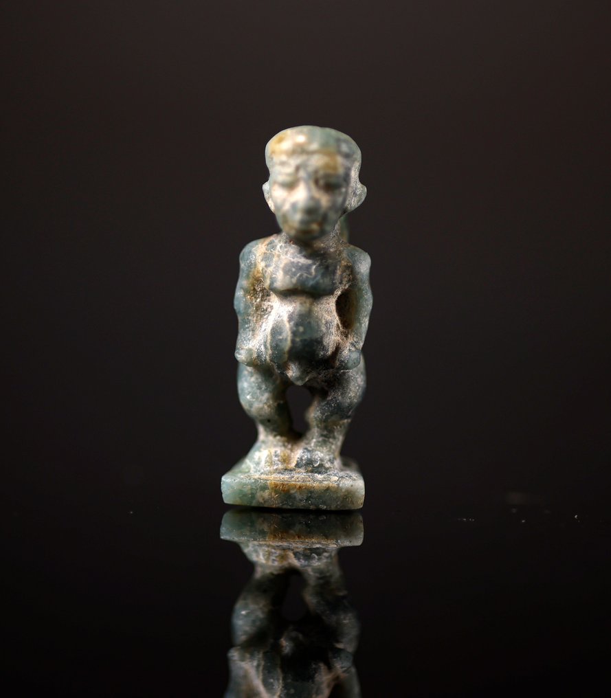 Antiguo Egipto Fayenza Pataikos amulet - 3.2 cm #1.1