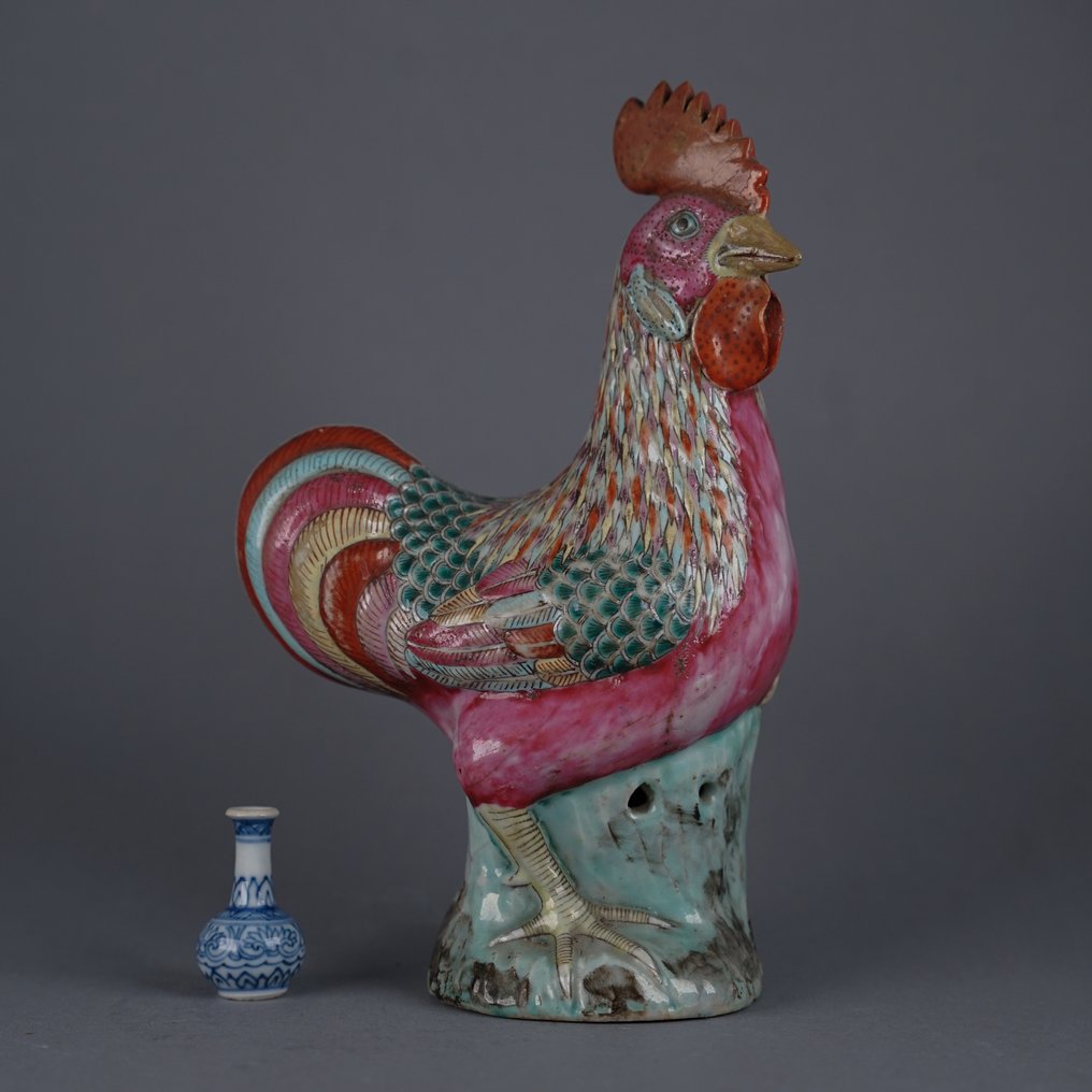 Large standing Finely detailed Cockerel - Porcelana - China - século XVIII #1.1