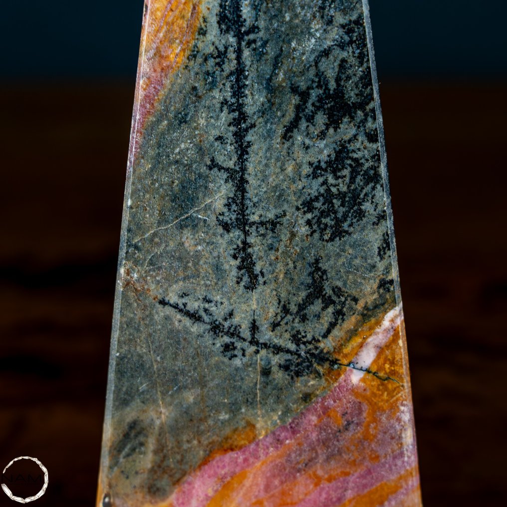 AA++ Rhodonite Obelisk with Dendrites, from Pakistan- 659.35 g #2.1
