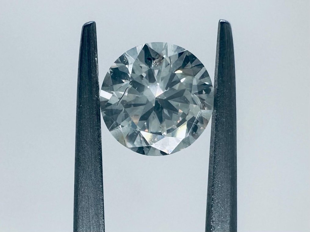 1 pcs Diamant  (Natuurlijk)  - 1.00 ct - Rond - J - P1 - International Gemological Institute (IGI) #2.1