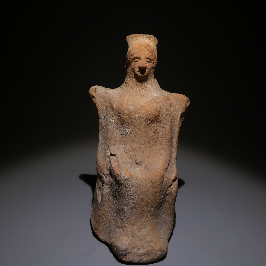 Antico Greco Ceramica Dea Demetra. 11 cm H. III - IV Secolo a.C #1.1