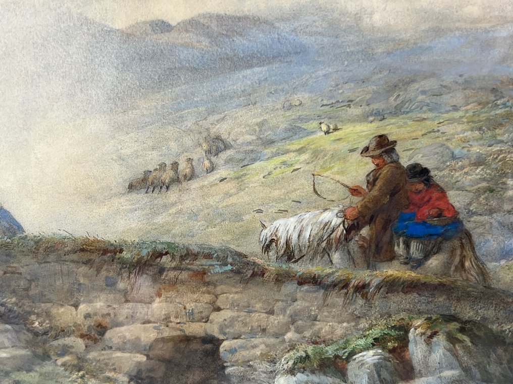 Joseph John Jenkins (1811-1885), Attributed to - Two figures on horseback in a rural landscape #3.2