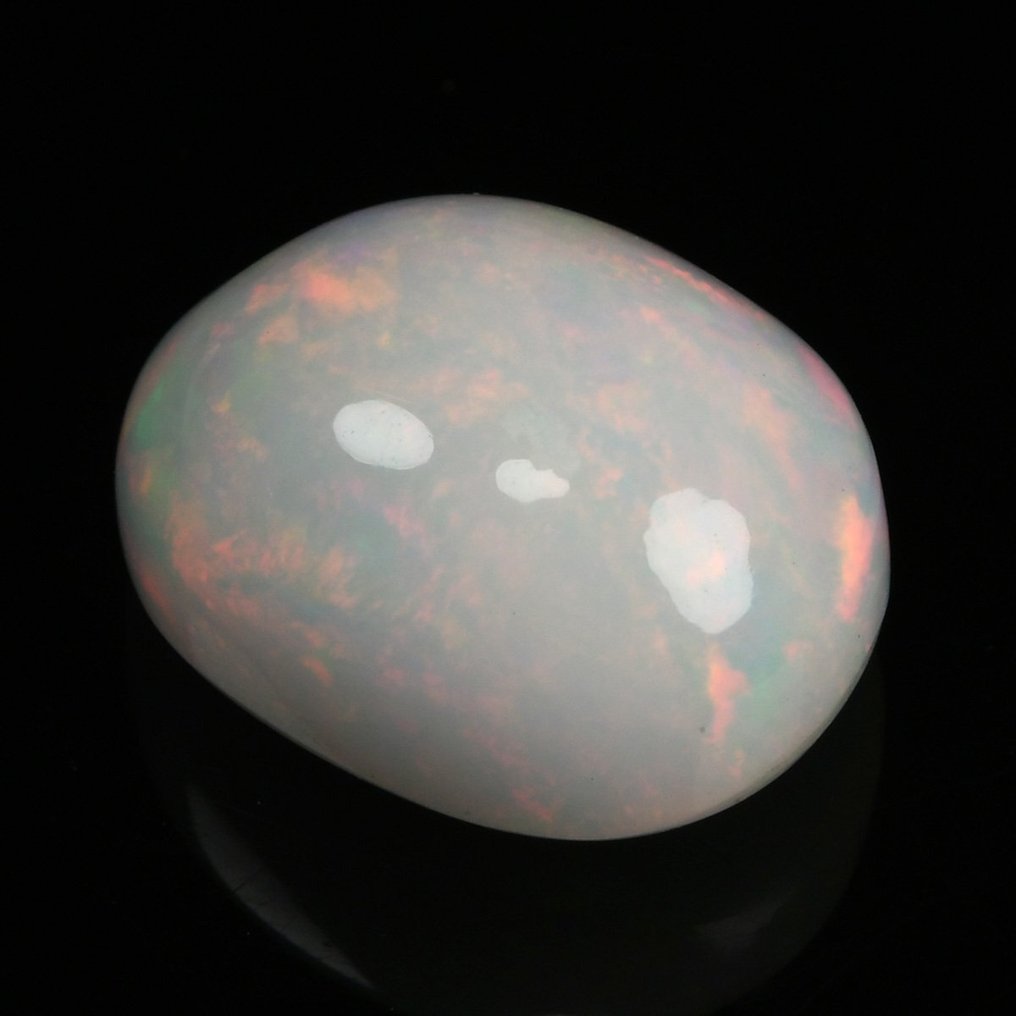 1 pcs Wit + kleurenspel Opaal - 7.30 ct #1.2