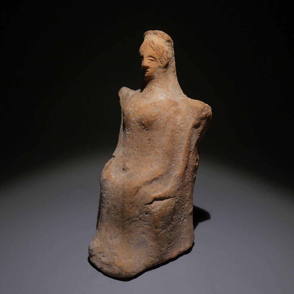 Antico Greco Ceramica Dea Demetra. 11 cm H. III - IV Secolo a.C #2.1