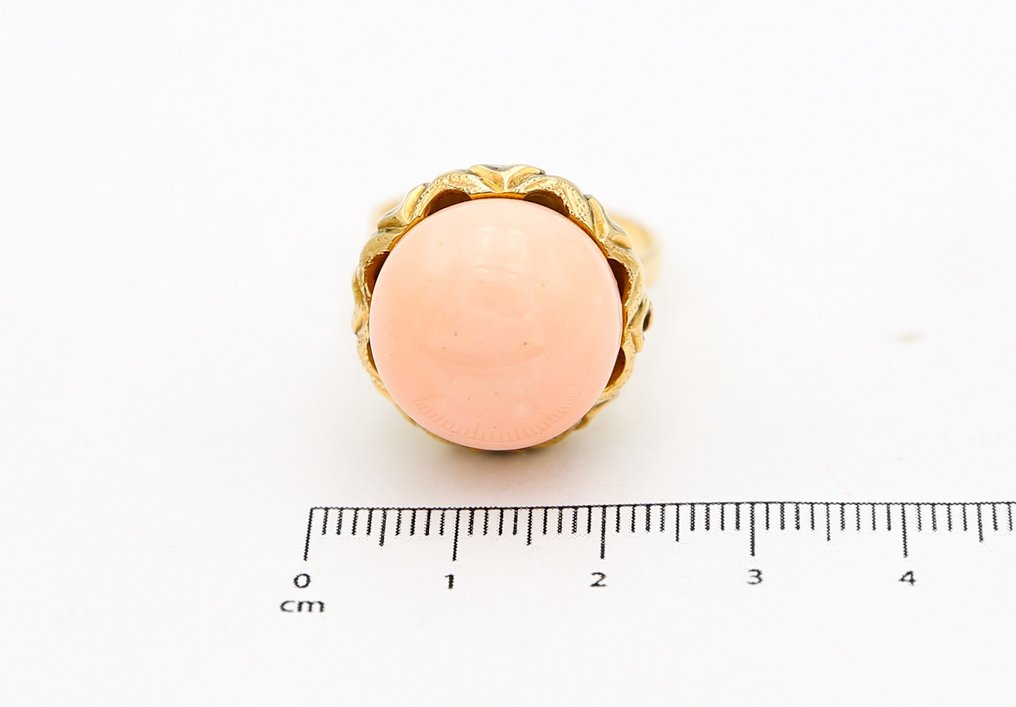 Δαχτυλίδι - 18 καράτια Κίτρινο χρυσό Κοράλλι #2.2