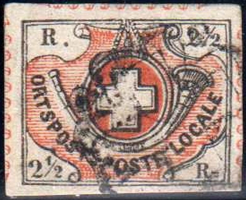 Suiza 1850 - "Winterthur" vollrandig ATTEST SBK 12 - Zu / SBK 12 #1.1