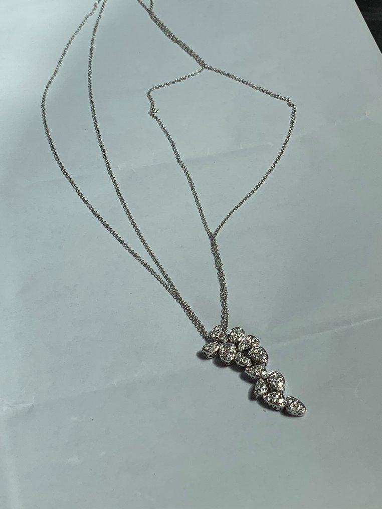 Collier avec pendentif Or blanc -  0.84ct. tw. Diamant  (Naturelle) - Collier 18 kt Or Diamants #2.1