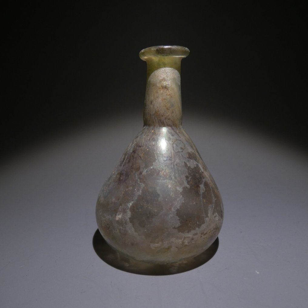Romersk antikk Glass Krukke. 7 cm H. 1. - 2. århundre e.Kr #1.1