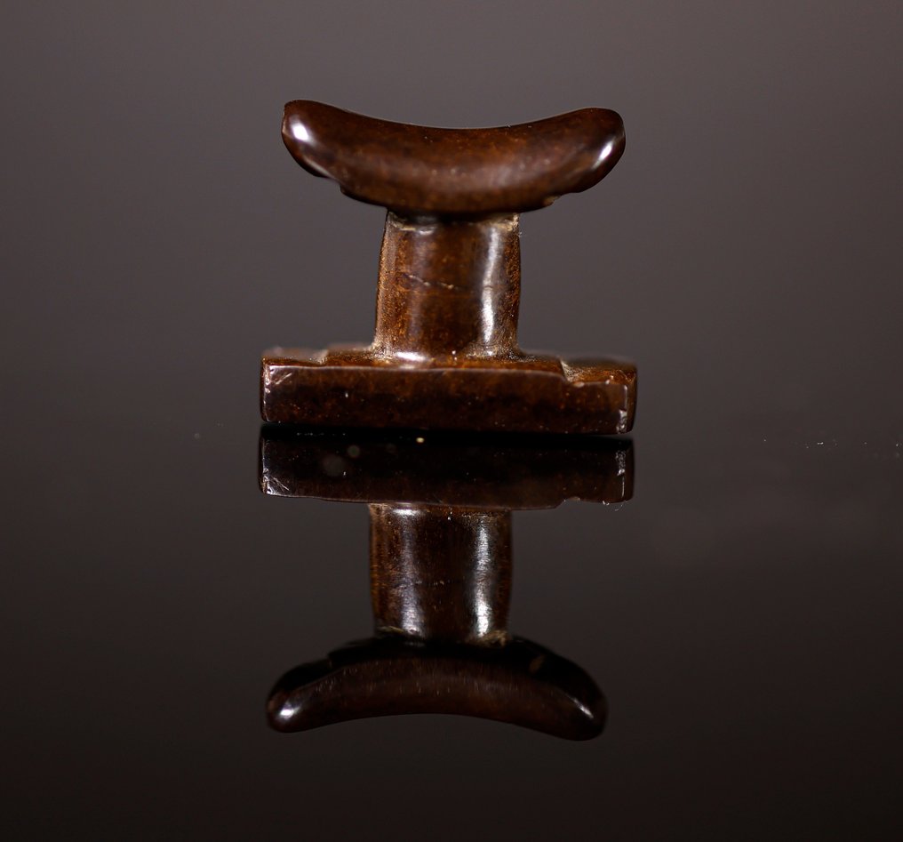 Oud-Egyptisch hematiet hoofdsteunamulet - 1.4 cm #2.1