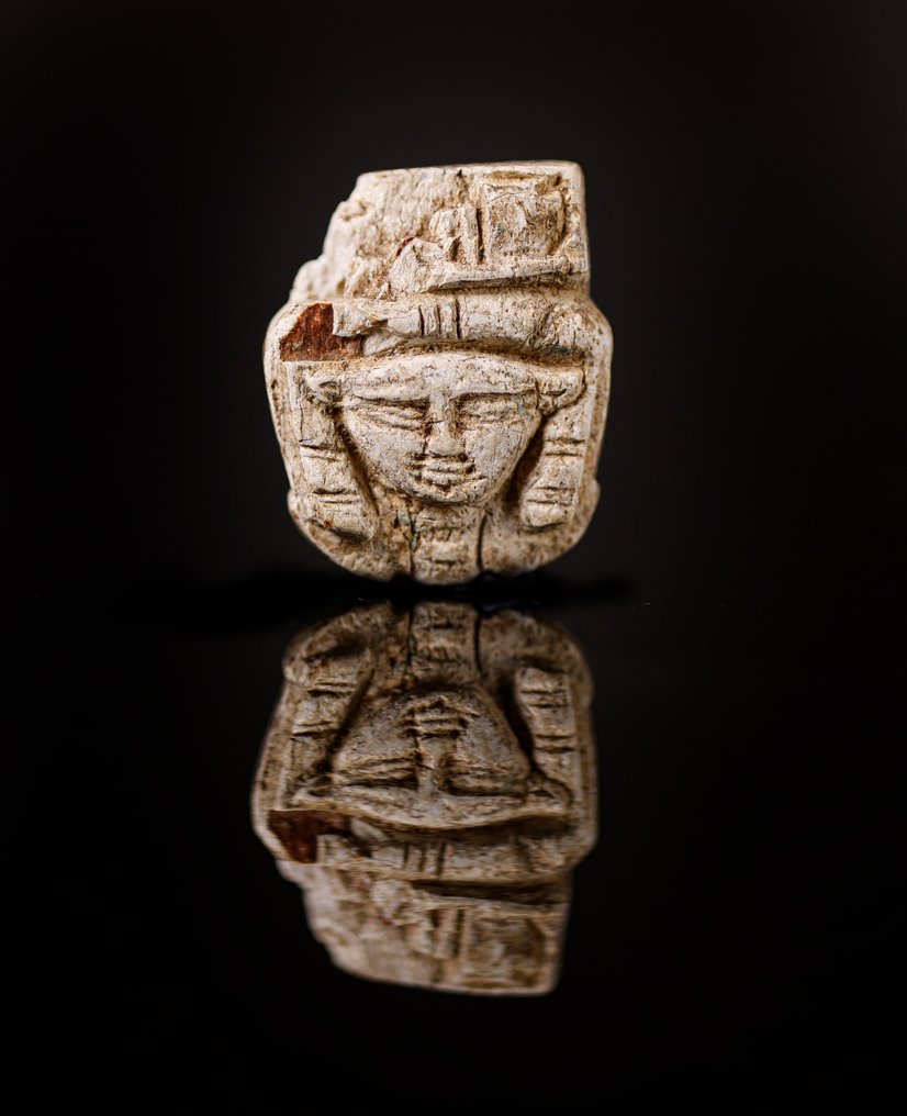 Starożytny Egipt Fajans amulet bogini Hathor - 2.2 cm #1.1