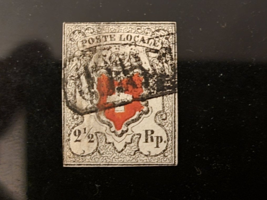 Sveitsi 1850 - Poste Locale Signé 14I SBK Fr. 2'100.-- - Zu / SBK 14I #1.1