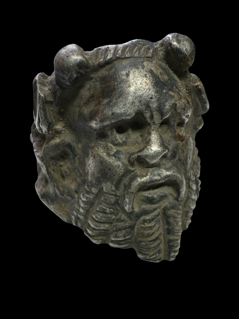 Oud-Grieks, Hellenistisch Zilver Bust - 30 mm #1.1