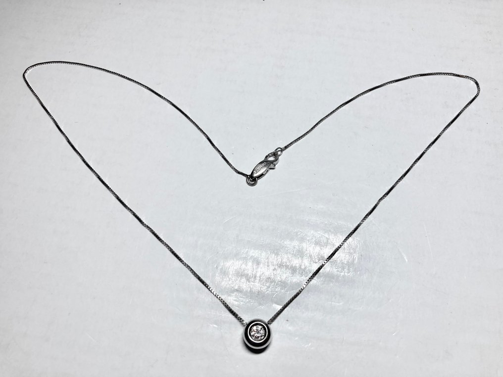Comete - Halskette mit Anhänger - 18 kt Weißgold -  0.20ct. tw. Diamant  (Natürlich) #1.1