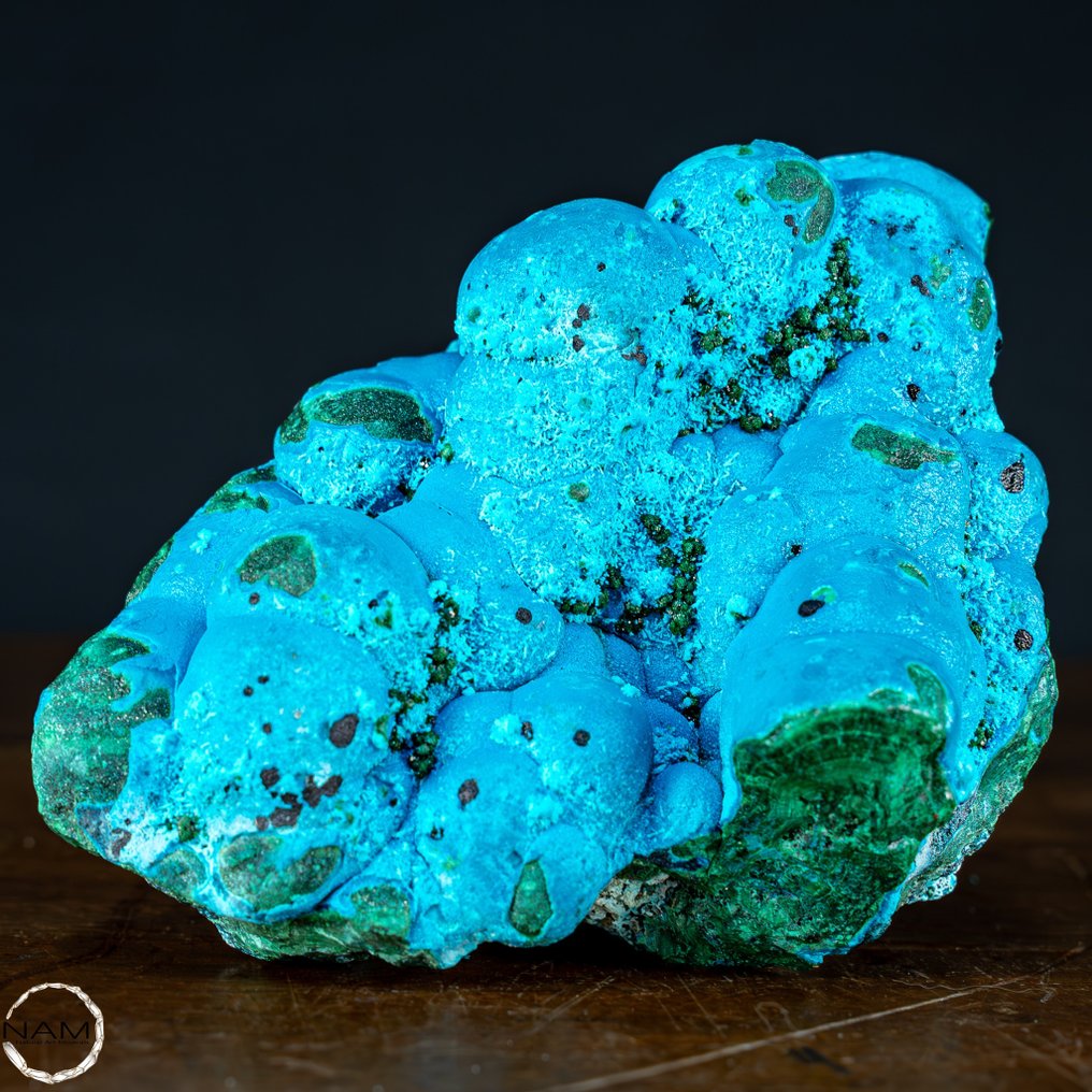 天然原藍銅礦、孔雀石和矽孔雀石 自由形式- 1212.21 g #1.2