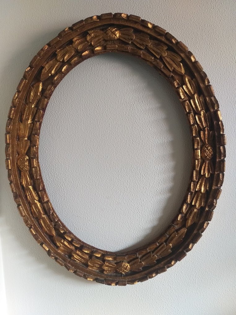 Καθρέφτης τοίχου  - Ξύλο Pinotea, φύλλο χρυσού #1.1