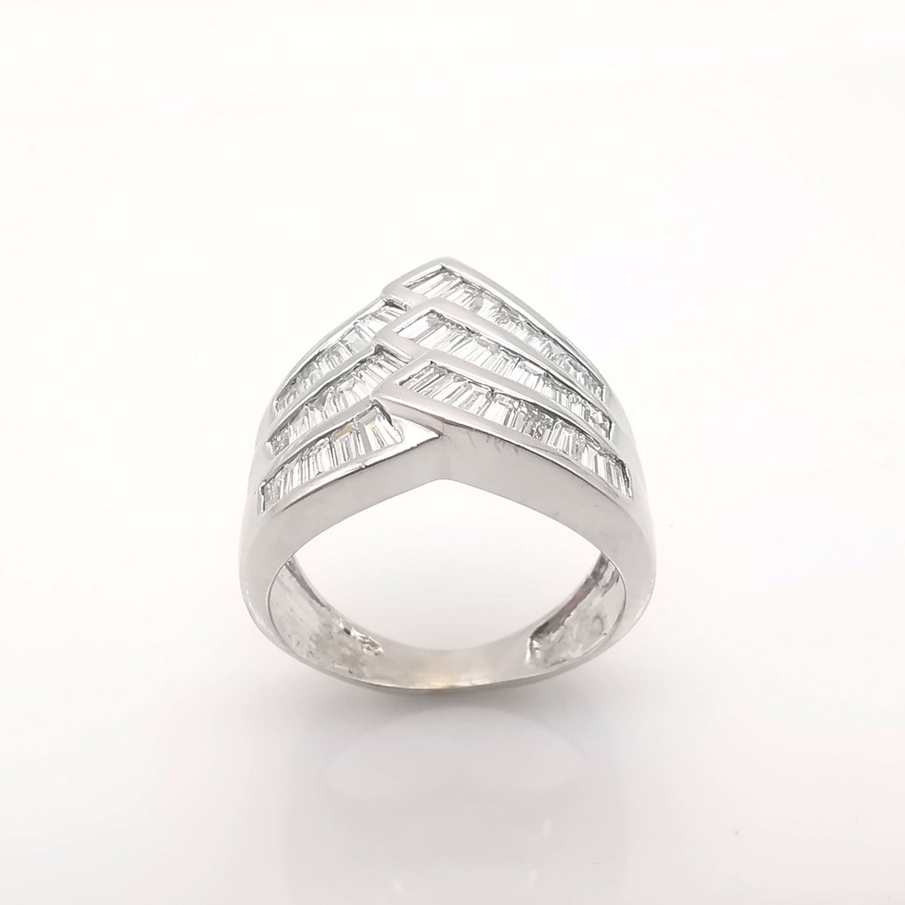 Anillo - 18 quilates Oro blanco -  1.64ct. tw. Diamante  (Color natural) #2.1