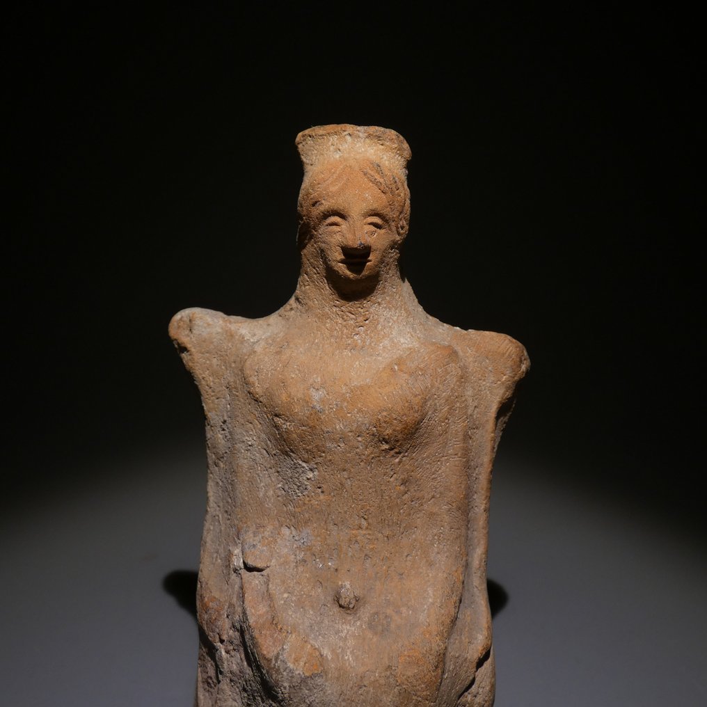 Antico Greco Ceramica Dea Demetra. 11 cm H. III - IV Secolo a.C #1.2