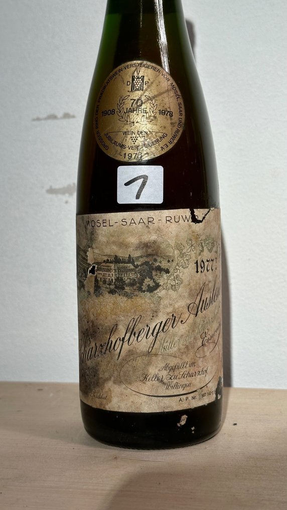 1977 Egon Müller, Riesling Scharzhofberg Auslese Versteigerung - Mosel Eiswein - 1 Bottle (0.75L) #2.1