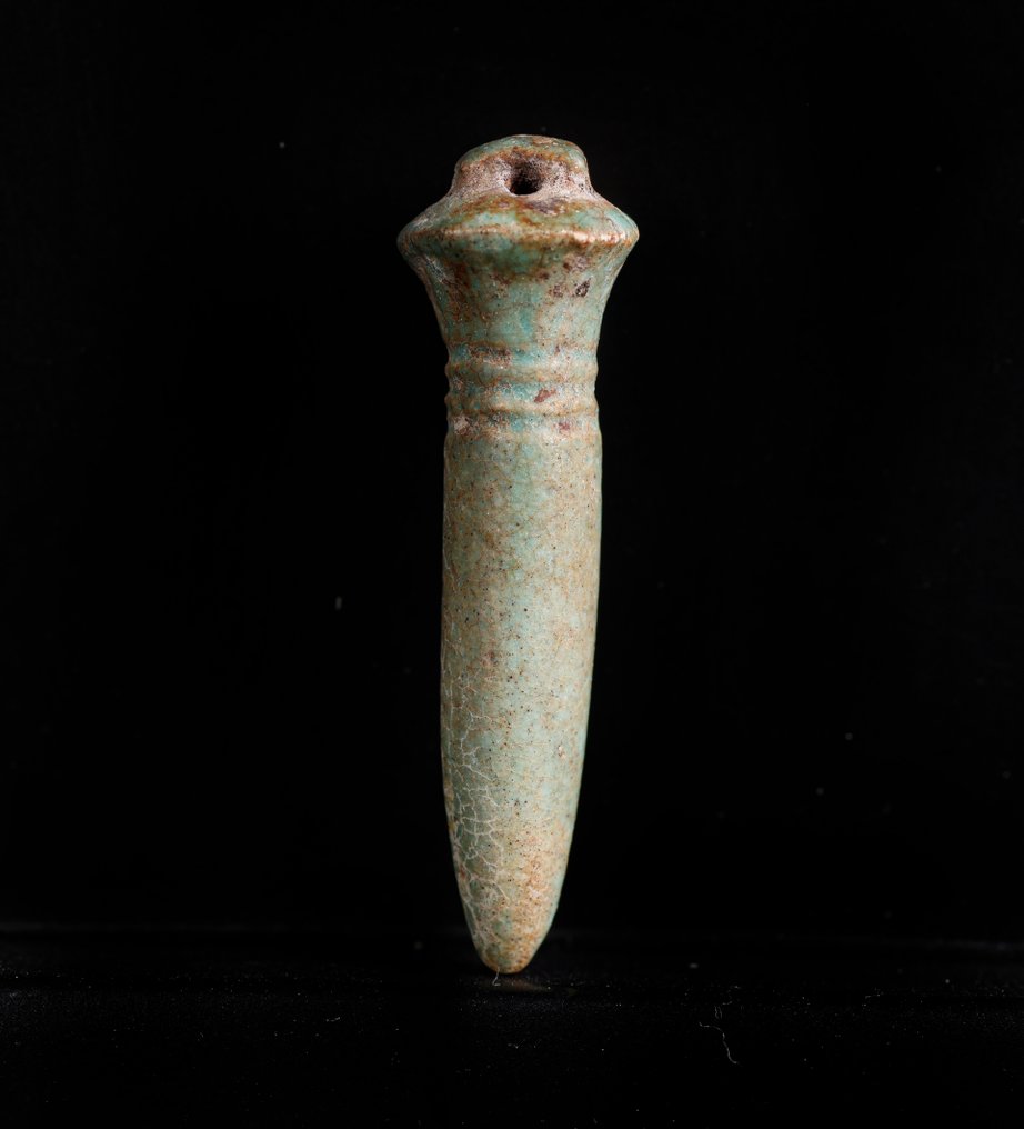 Muinainen Egypti Fajanssi Egyptiläinen amuletti, joka edustaa papyrusta - 3.3 cm #1.3