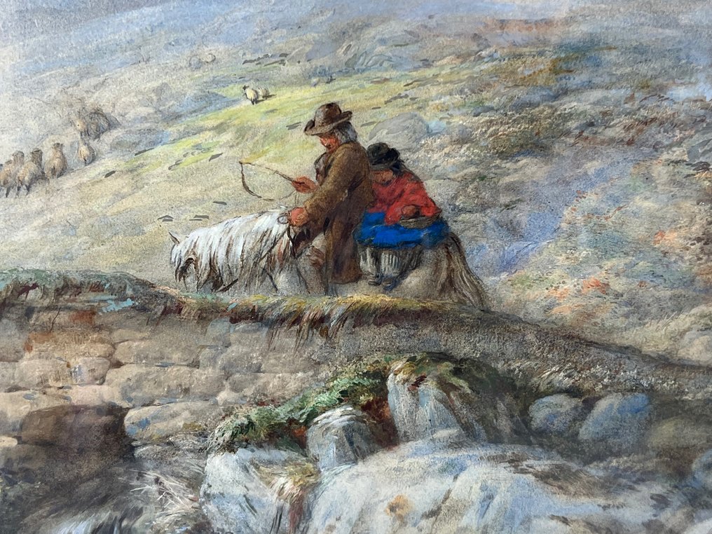 Joseph John Jenkins (1811-1885), Attributed to - Two figures on horseback in a rural landscape #3.1