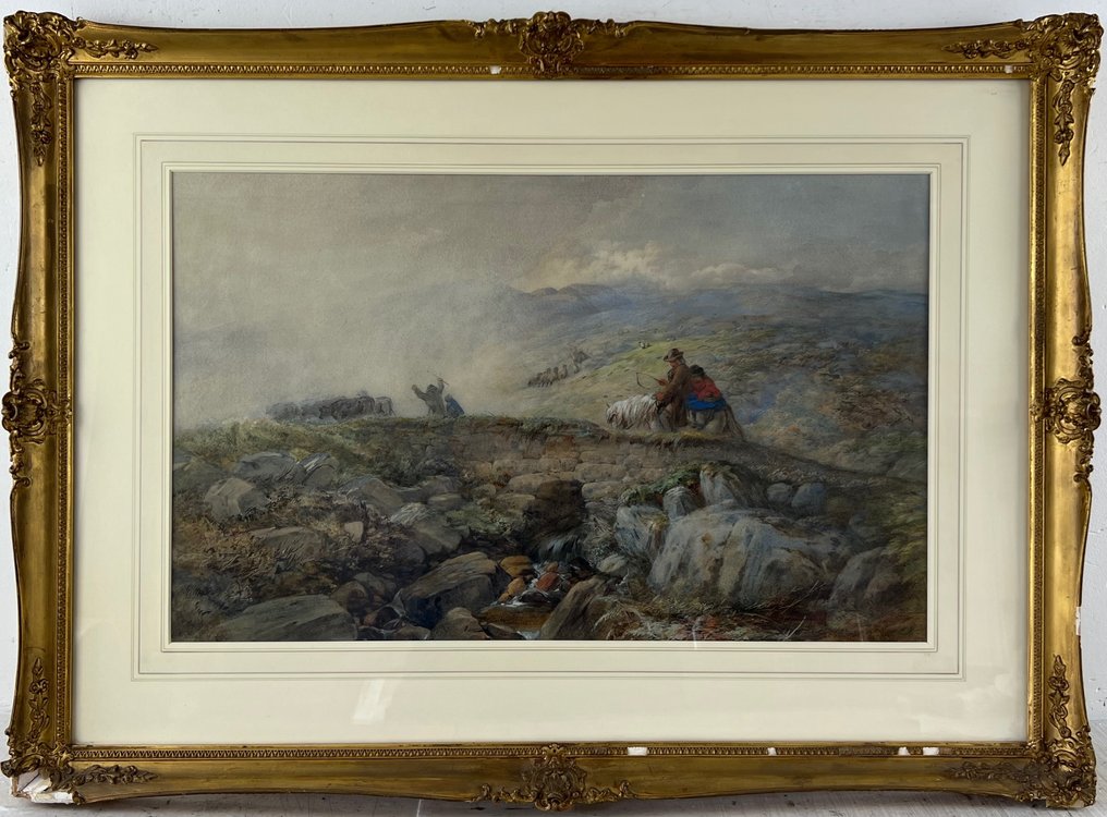Joseph John Jenkins (1811-1885), Attributed to - Two figures on horseback in a rural landscape #2.1