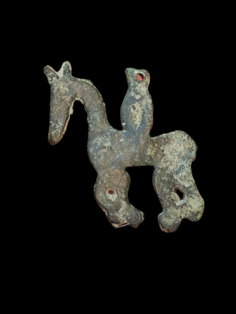 Viking periode : prachtig amulet van ruiter met paard Amulet - Met ophanghaak #1.2
